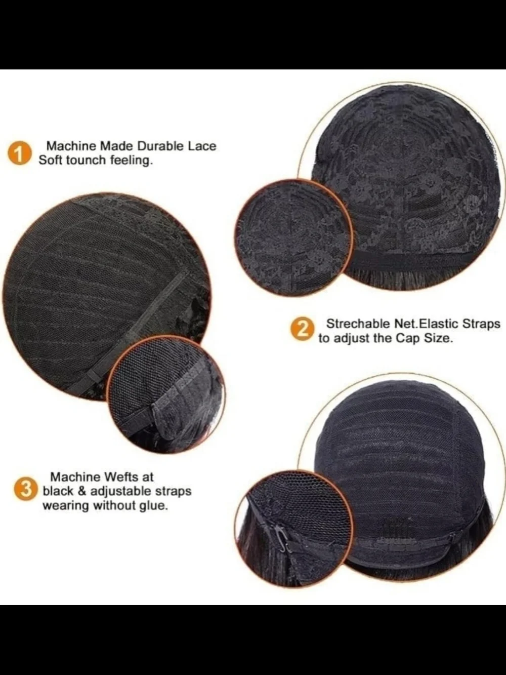 6 Inch Curly 100% Human Hair Pixie Wig in Black
